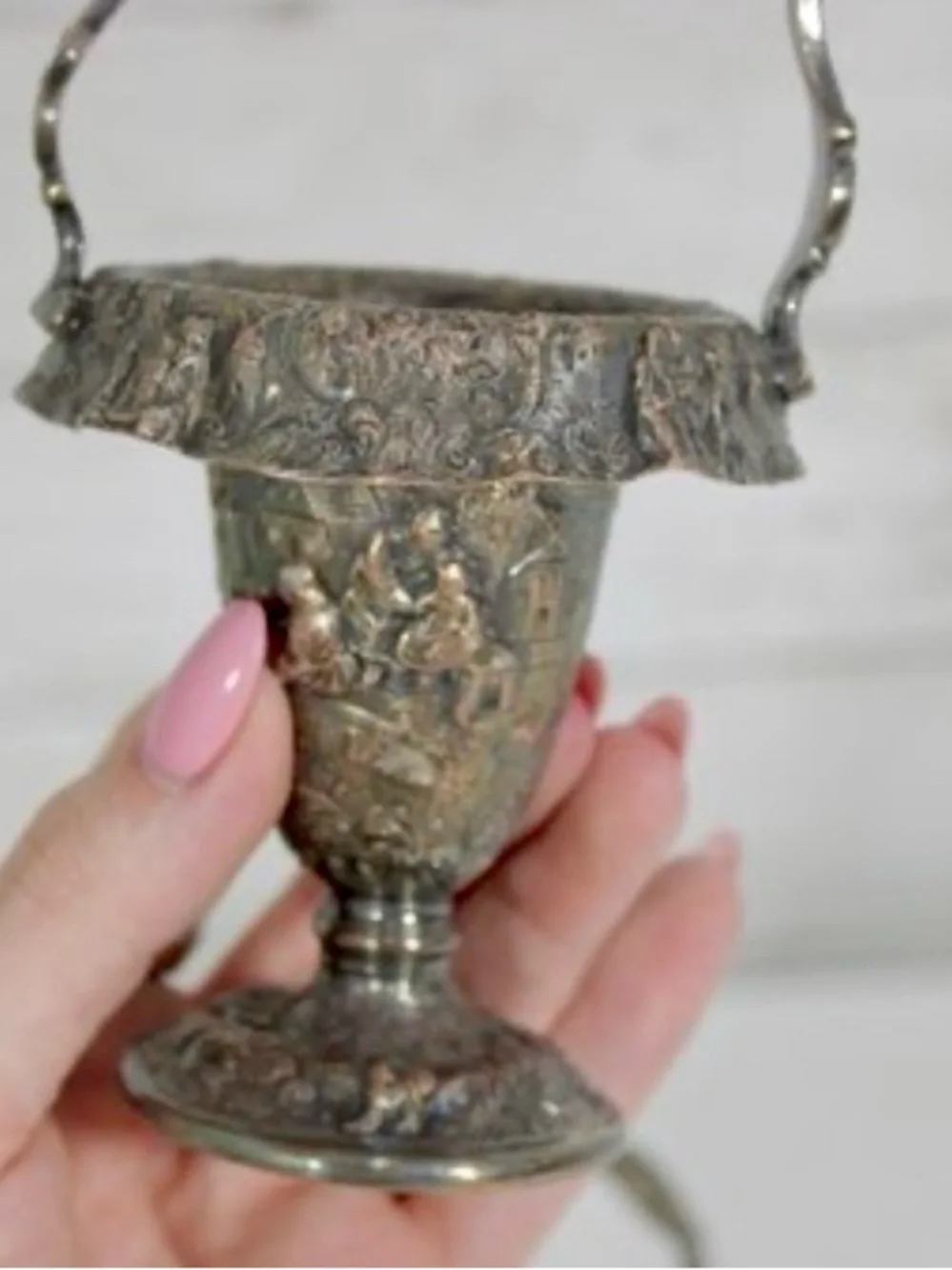 RARE Matching Pair Antique Victorian Silver-plated Bride's Baskets Bride Wedding